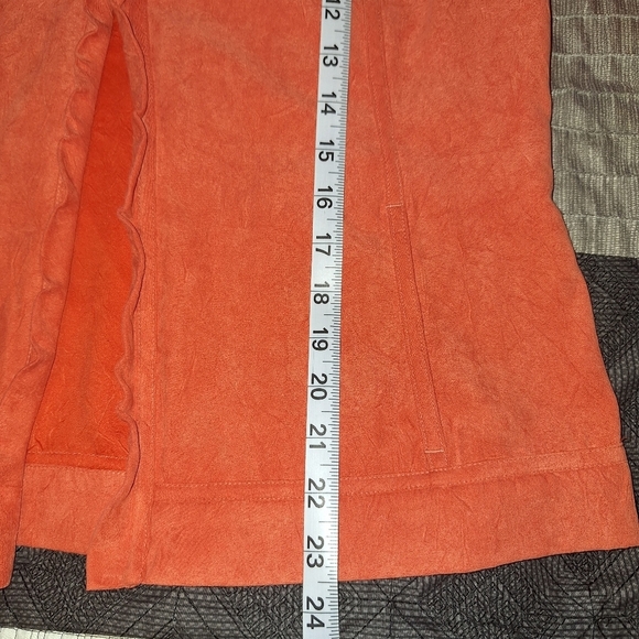 Chico's Orange Crinkle Luxe Rudy Ruffle Jacket Tangerine Dream Sz Large - Picture 10 of 10